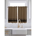 thumbnail image 2 of Tier Curtains 45 Inches Long, Brown Black Plaid Window Treatment Curtain Drapes, Vintage Rustic Star Buffalo Check Small Curtain Drapes for Bathroom Laundry Room, 27.5"x45", 2 Panels, 2 of 7