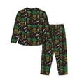 thumbnail image 2 of Wukai Pineapples Print Women's Pajama Set - Soft Long Sleeve Sleepwear for Comfort and Style-Large, 2 of 9