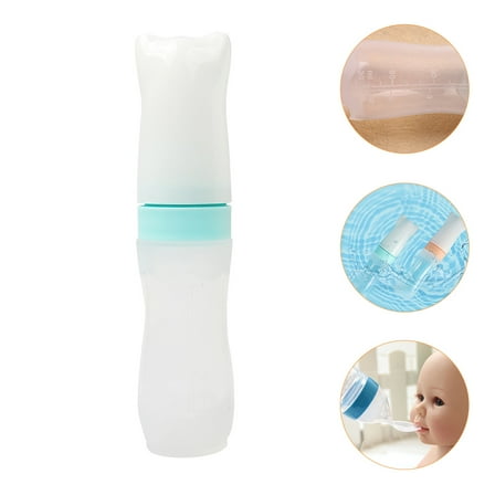 Soimiss Round Squeeze Feeding Bottle Silicone Blue 1Set