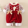 thumbnail image 2 of Zwiiyzr Baby Infant Boys Girls 2-24 Months Christmas Outfits Hooded Fleece Rompers Thick Fluffy Jumpsuit Winter Warm Outerwear Outfits Long Sleeve Onesie Red, 2 of 7