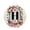 Letter H, variant on Round Welcome Sign for Front Door, 250th Years Anniversary Hanging Metal Farmhouse Wall Decor for Porch Entryway, USA Patriotic Flag Monogram Letter H Decoration for Holiday Housewarming Gift, 8 in