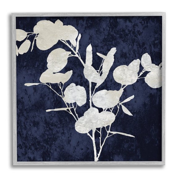 Stupell Industries Abstract Plant Leaves Modern Botanical Shapes Graphic Art Gray Framed Art Print Wall Art, Design by Danielle Carson