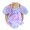 Purple, variant on Baby Girl Swimsuit Square Neck Short Sleeve Mesh Ruffle Graphic Print Ruched One Piece for Vacation Girls Bathing Suit Purple 9 Months-12 Months