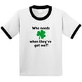 thumbnail image 3 of Kid's St. Patrick's Day Shirt - Who Needs Luck When They've Got Me?! - Cute St. Paddy's Tee - Unisex, 3 of 7