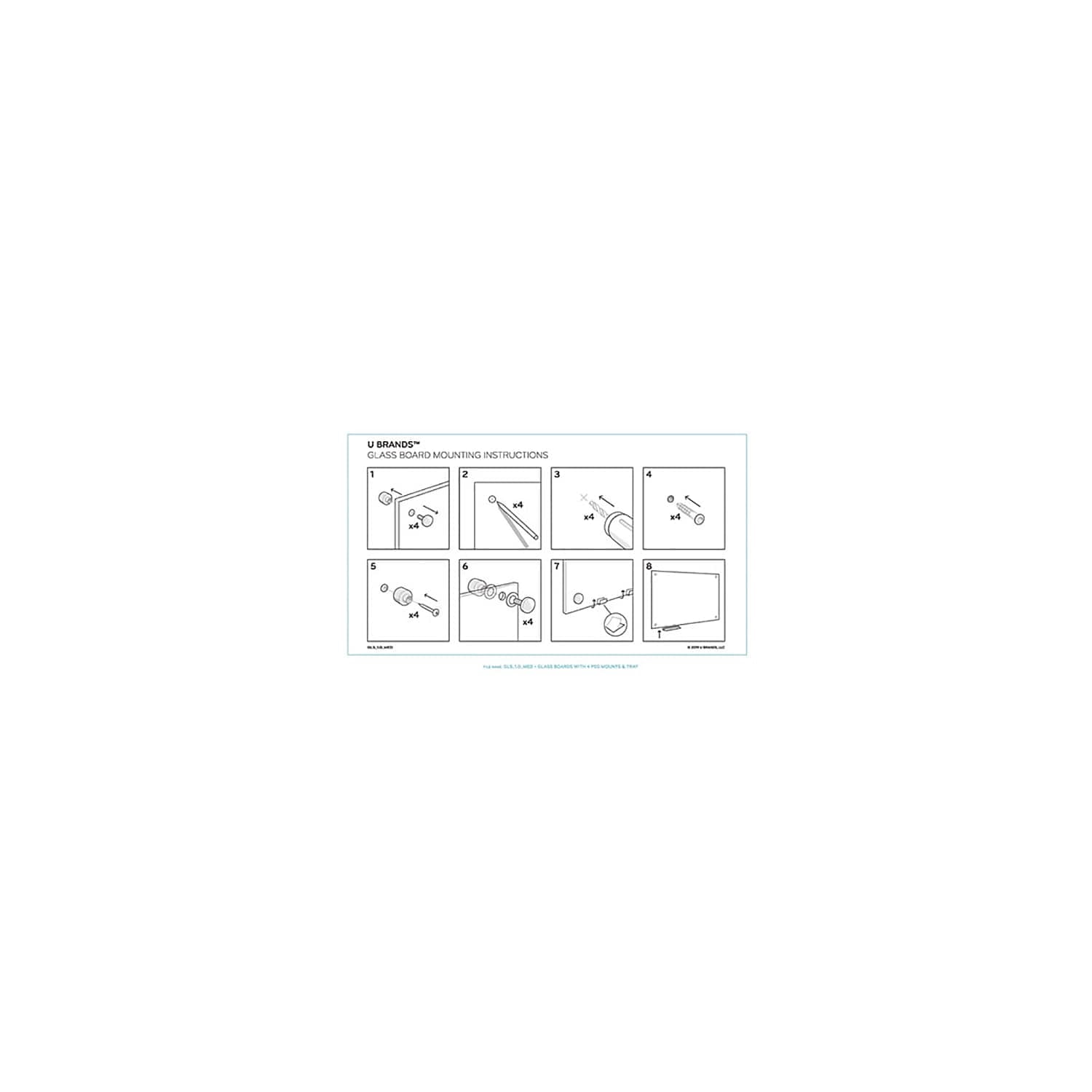 U Brands Magnetic Glass Dry Erase Board Value Pack, 36 X 36, White