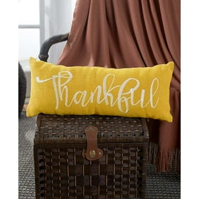 The Lakeside Collection Embroidered Burlap Bench Pillow Blessed