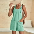 thumbnail image 6 of AWdenio Women's Jumpsuits, Rompers & Overalls , Womens Fashion Summer Solid Casual Sleeveless Suspender Short Jumpsuit, 6 of 7