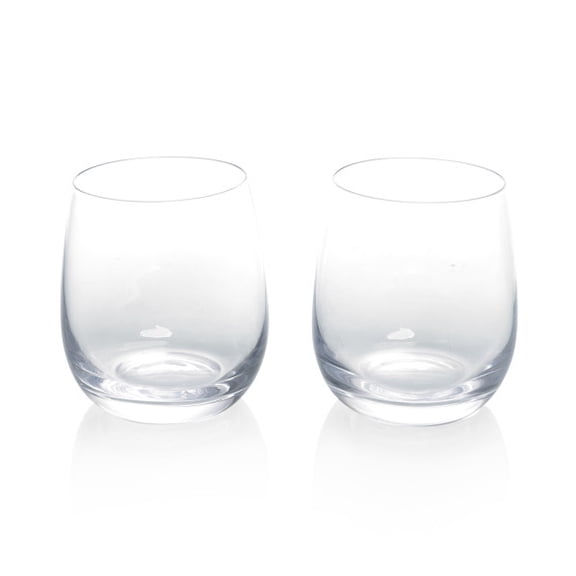 Set of 2 Stemless Wine Glasses, (Glass)