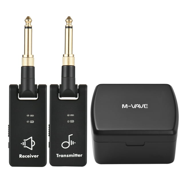 Transceptor inalámbrico Sistema de transmisión inalámbrico WP-8 Batería integrada de receptor y transmisor de guitarra eléctrica con caja de carga de 3.5 mm y 6.35 mm para bajo de guitarra M-VAVE Transceptor inalámbrico