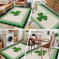 thumbnail image 5 of Area Rugs for Living Room Bedroom, St. Patrick's Day 4'x6' Rug Washable Carpet Runner Indoor Outdoor, Green Shamrock Plaid Beige Spring Non Slip Accent Floor Mats Rug for Kitchen, Office, 5 of 8