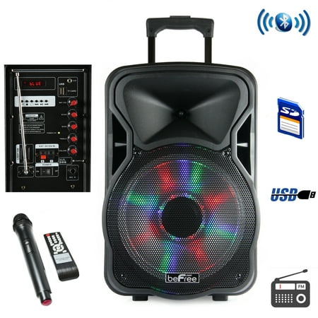 beFree Sound 15 Inch BT Rechargeable Party Speaker With Illuminating