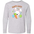 thumbnail image 3 of Inktastic Happy Easter Bunny with Eggs and Carrot Long Sleeve Youth T-Shirt, 3 of 5