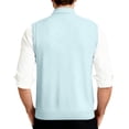 thumbnail image 4 of Mens V Neck Knitted Sweater Vest Sleeveless Button Down Cardigan Classic Business Casual Gilet Spring Fall Sky Blue M, 4 of 10