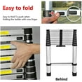 thumbnail image 6 of 8.5 FT Aluminum Telescoping Ladder, Extension Ladder Collapsible Ladder Lightweight Telescopic Ladder, Multi Purpose Compact Ladders for Home/Roof/Ceiling/Attic, 330 Pound Capacity Loft Ladder, 6 of 7