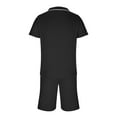 thumbnail image 5 of VBTAPA Mens Beach Outfits 2 Piece Sets Solid Textured Cuban Shirt and Shorts Set Summer Casual Lounge Sets Yoga Tracksuit Set Black XXL, 5 of 7