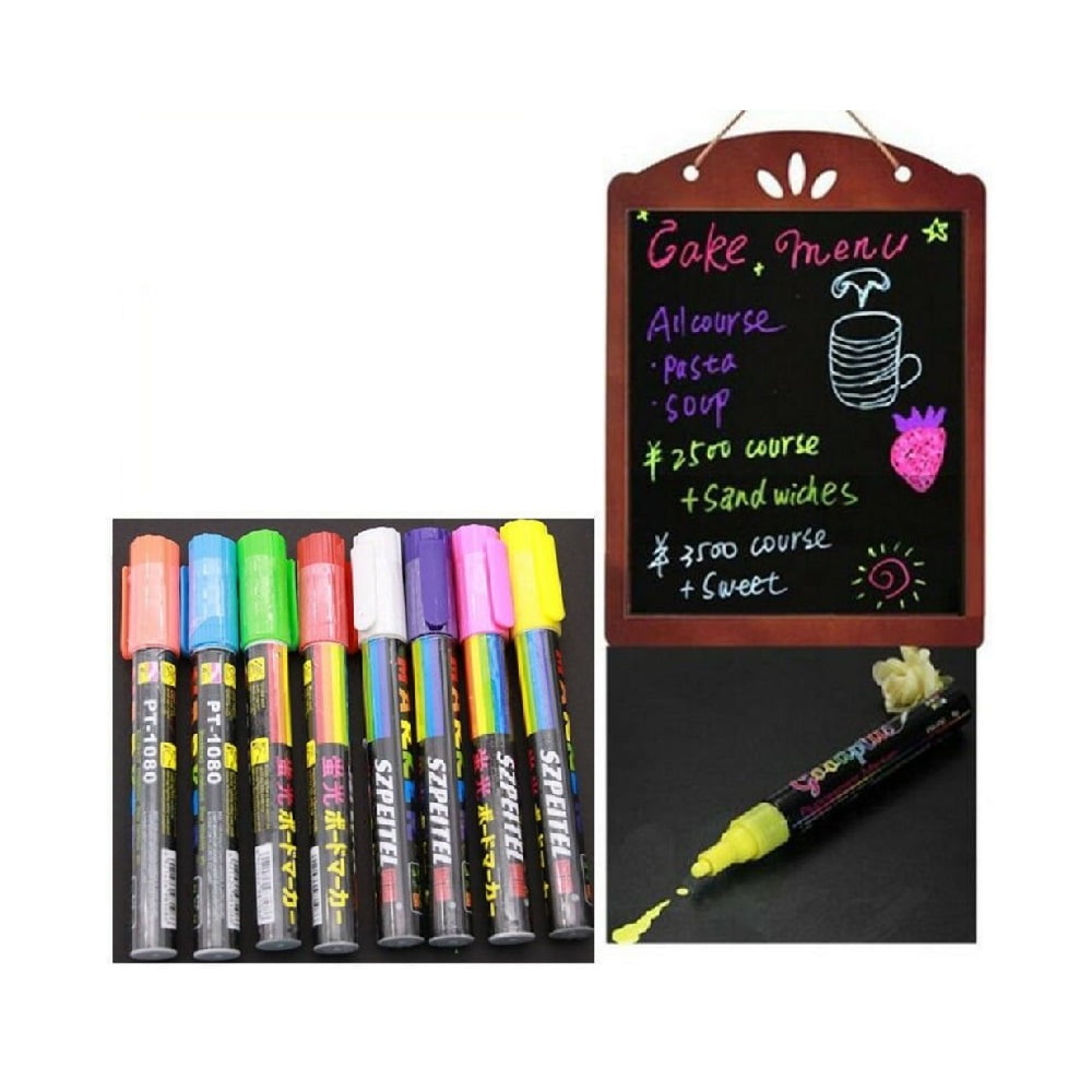 8 pcs Highlighter Fluorescent Liquid Chalk Marker Pen for LED Writing Board 6mm