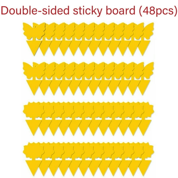 JahyShow 48Pcs Sticky Fly Traps for Fruit Flies Gnat Out/Indoor Plant Fly Traps Catcher