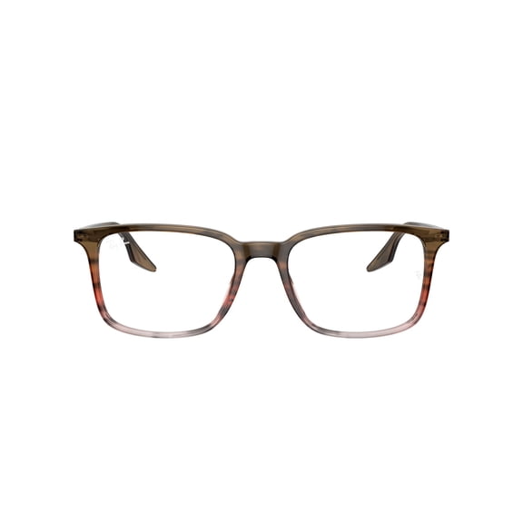 Ray-Ban RB5421 Optics Glasses, Prescription Eyeglasses with Case, Demo Lens/Striped Brown Gradient Red, Size 55