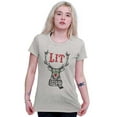 thumbnail image 3 of Funny Christmas Hipster Reindeer Lit Womens Fitted Plus Size Graphic Tee Brisco Brands 2X, 3 of 5