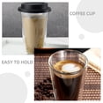 thumbnail image 3 of Double Wall Glass Coffee Mug with Silicone Lid Cappuccino Mug Coffee Cup Milk Tea Water Cup, 3 of 5