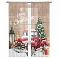 thumbnail image 6 of Red Truck Christmas Sheer Curtains 63 Inch Length 2 Panels Set, Semi Transparent Voile Rod Pocket Curtains for Living Dining Room Bedroom Drapes Xmas Tree Snowflake Gifts Winter Wooden, 6 of 8