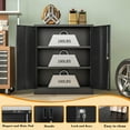 thumbnail image 4 of Metal Storage Cabinet, 36" H Locking Storage Cabinet with 2 Adjustable Shelves, Metal Cabinets for Garage, Home, Office, Utility Room-Black, 4 of 9