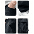 thumbnail image 5 of Boys Wide Leg Cargo Pants with Pockets Elastic Waist Lightweight Quick Dry Black,Size 13-14T, 5 of 5