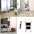 thumbnail image 5 of Folding 2 Step Stools for Adults, Portable Lightweight 2 Step Ladder with Anti-Slip Base and Wide Pedal, Portable Work Platform for Kitchen Office Travel, Max Load 150kg, 5 of 7