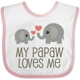 thumbnail image 3 of Inktastic My Papaw Loves Me Grandchild Boys or Girls Baby Bib, 3 of 4
