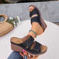 thumbnail image 2 of Xucatan Women's Adjustable Strap Wedge Sandals, Open Toe Platform Mules, Cushioned Comfortable Slip On Slippers for Summer Beach Daily Gift, 2 of 9