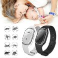 thumbnail image 3 of Nueva pulsera repelente de mosquitos ultrasónica para verano, para interiores y exteriores, pulsera antipicaduras de mosquitos con reloj con pantalla de tiempo, 1 pieza, color blanco, 3 of 5