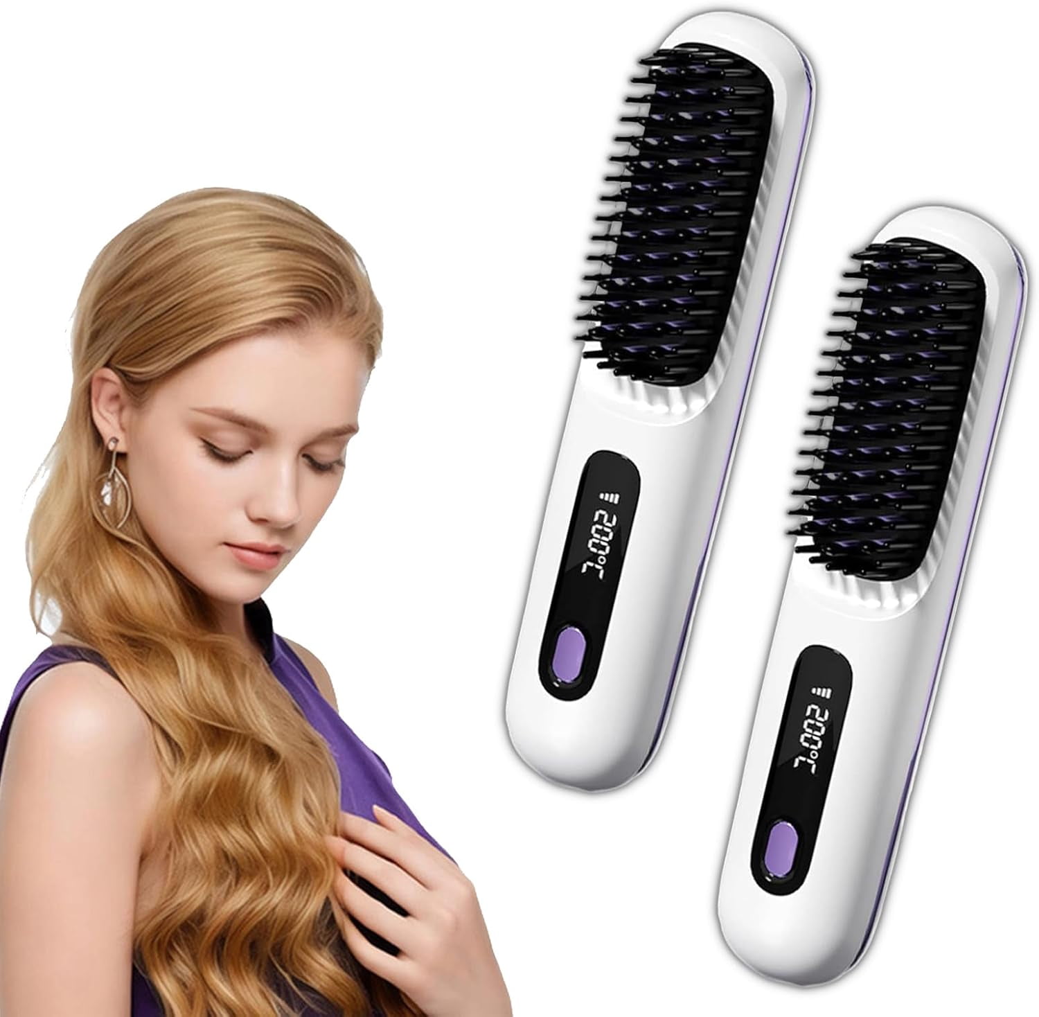 Numoya Go Brush Pro, New Numoya Portable Straightener Brush, Fast ...