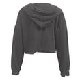 thumbnail image 5 of Aocisk Mode Ample à Capuche Femmes Printemps Automne Blouse Col en V Manches Longues Style Chemise Haut Gris P, 5 of 5