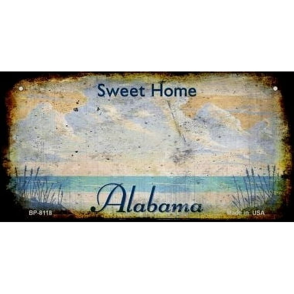 Smart Blonde BP-8118 3 x 6 in. Alabama Rusty Blank Novelty Metal Bicycle Plate