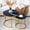 Black Gold, variant on Set of 2 Nesting Coffee Table, Side Round End Table Sturdy Metal Frame Desk for Living Room, Bedroom, Apartment,Modern Simple Nightstand, Walnut