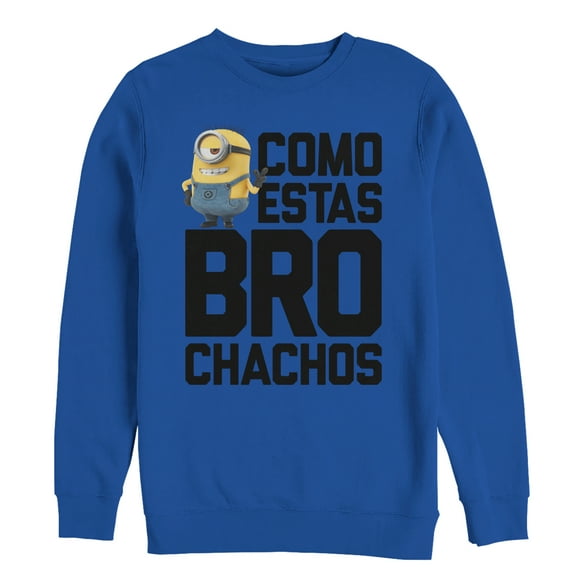 Men's Despicable Me Minion Brochachos  Sweatshirt Royal Blue Medium