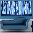 thumbnail image 2 of wall26-3 Panel Animal Canvas Wall Art - Watercolor Painting Style Deer in Blue Woods - Giclee Print Gallery Wrap Modern Home Art Ready to Hang - 24"x36" x 3 Panels, 2 of 4