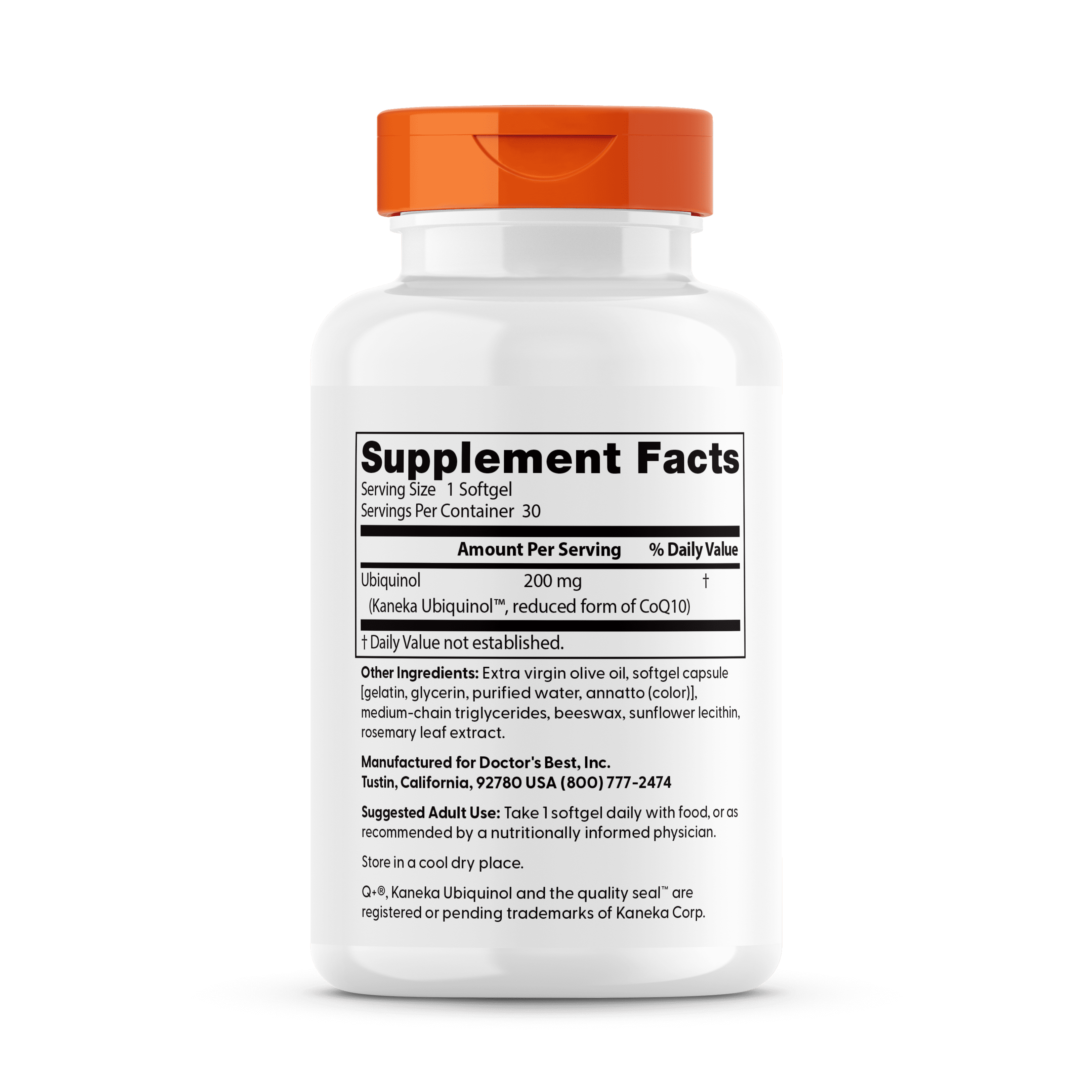 Doctor's Best Ubiquinol, 200 mg, 30 Softgels