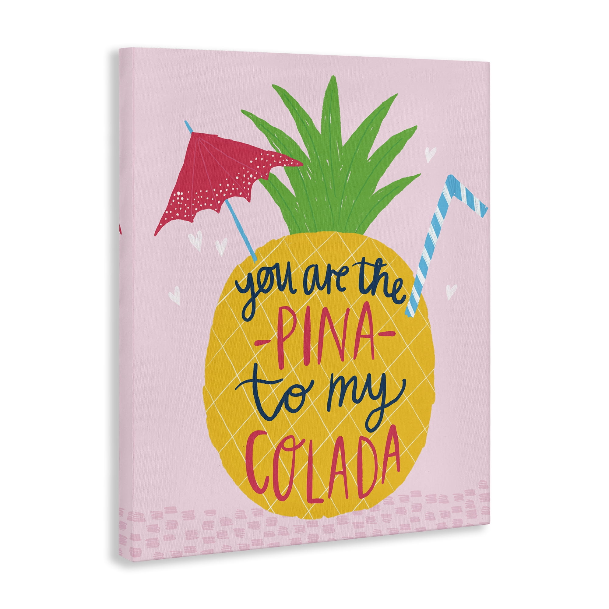 Stupell Industries Pina To My Colada Food & Beverage Painting Wrapped Canvas Art Print Wall Art, 30 x 40