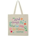 thumbnail image 3 of Inktastic She is Fierce Funny Shakespeare Quote Gift Tote Bag, 3 of 5