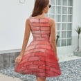 thumbnail image 6 of Red Brick Stone Wall Grass Women's Tank Dress V Neck Sleeveless Summer Sundress, 6 of 7
