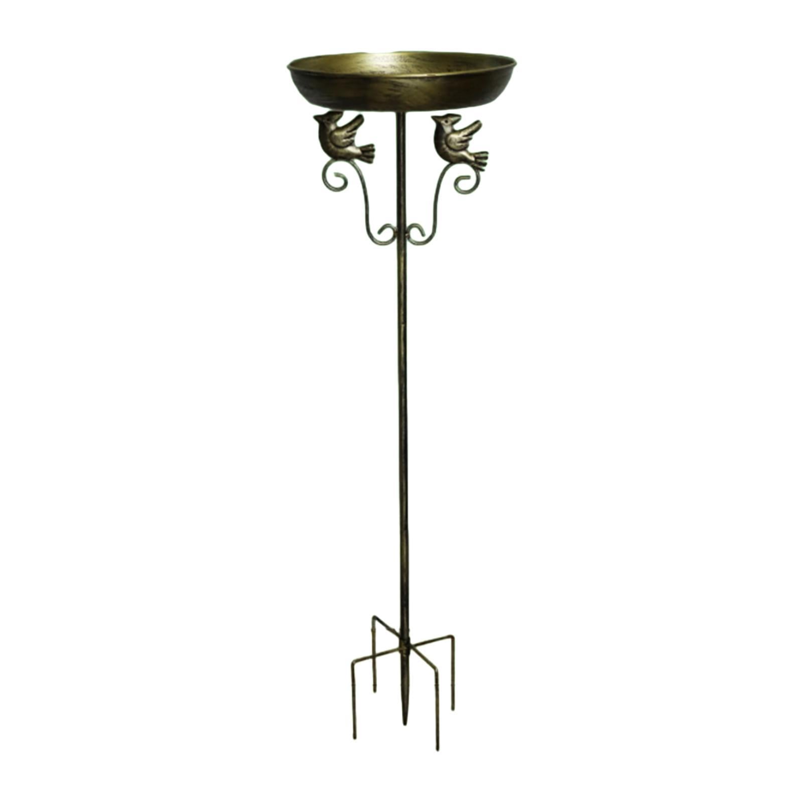 oshhni Bird Bath Feeder Bowl Drinking Decor Metal with Stake for Deck Backyard Lawn