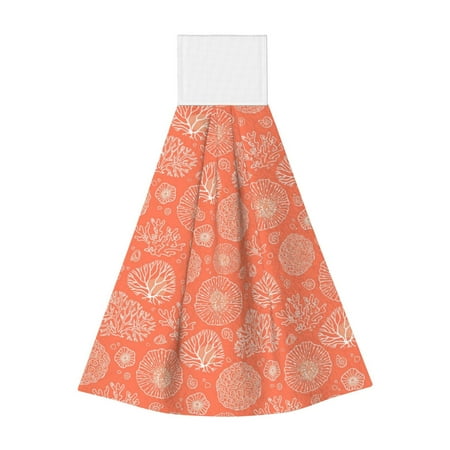 

Sikiie The Marine Theme With Beautiful Corals Hand Towel with Loop Hanging Towel Absorbent Tie Towels for Kitchen Tea Bar Bathroom Decor