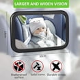 thumbnail image 1 of Espejo retrovisor para coche para bebé, giratorio 360°, ajustable e irrompible, fácil instalación con correas ajustables, espejo de monitoreo para bebé para asiento trasero., 1 of 4
