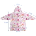 thumbnail image 7 of Pink Butterfly Word Pattern Blanket Hoodies for Kids 6-13YR Oversize Wearable Blanket Hoodies for Boys Girls Teens, 7 of 7