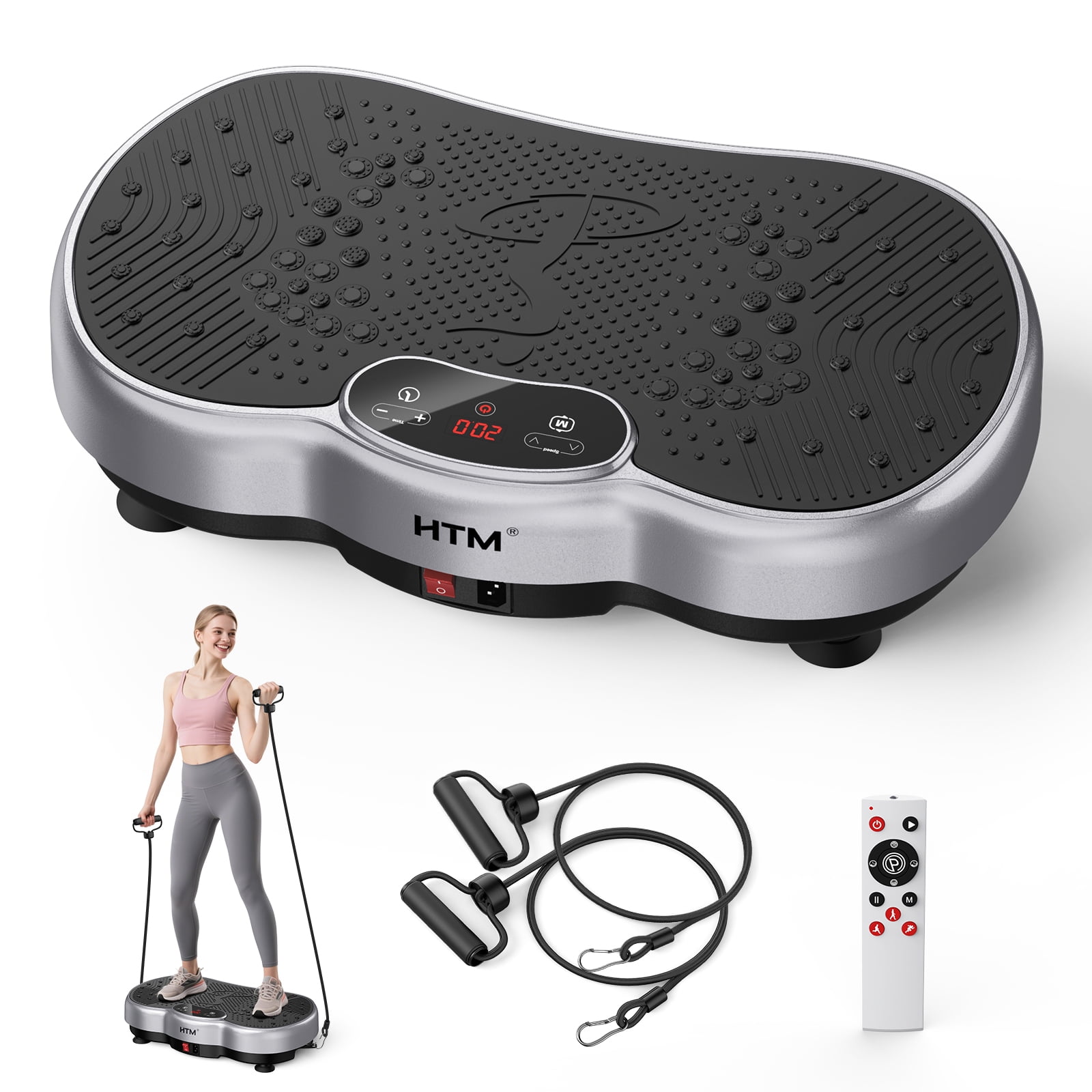 Anqdy Vibrating Platform Exercise Machine Wellness-Focused with Resistance Bands
