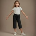thumbnail image 6 of Fengactive Little Girls Straight Leg Dress Capri Pants High Waisted Office Work Pants Capris for Girls with Pockets, 6 of 9