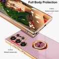 thumbnail image 5 of for Samsung Galaxy S23 Ultra 5G Case, Built-in 360° Rotation Ring Holder Magnetic Stand, Luxury Shiny Plating Edge Shockproof Electroplated Protective Phone Cover (Purple/Golden), 5 of 14