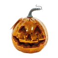 thumbnail image 2 of Halloween Sparkling Mirror Glass Pumpkin Decor High Gloss Reflective Tile Ornament Faux Stem Pumpkin Statue for Tabletop Mantel Fall Harvest Home Decoration, 2 of 7