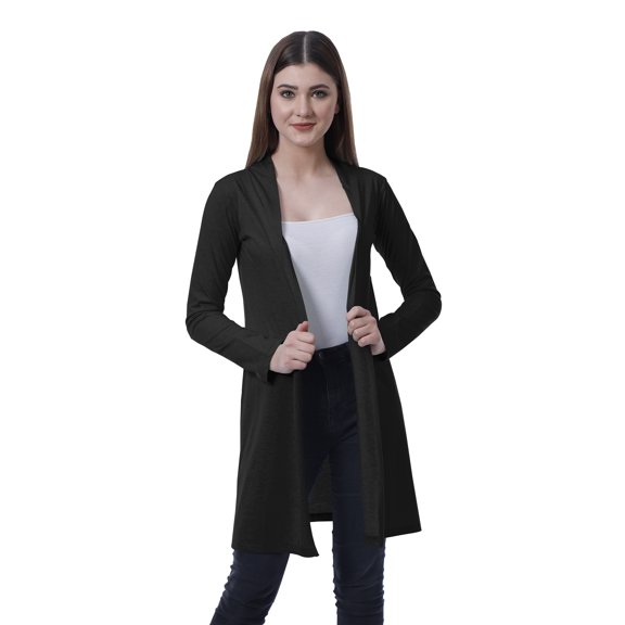 Moomaya Womens Full Sleeves Shrug Open Front Long Lightweight Casual Cardigan